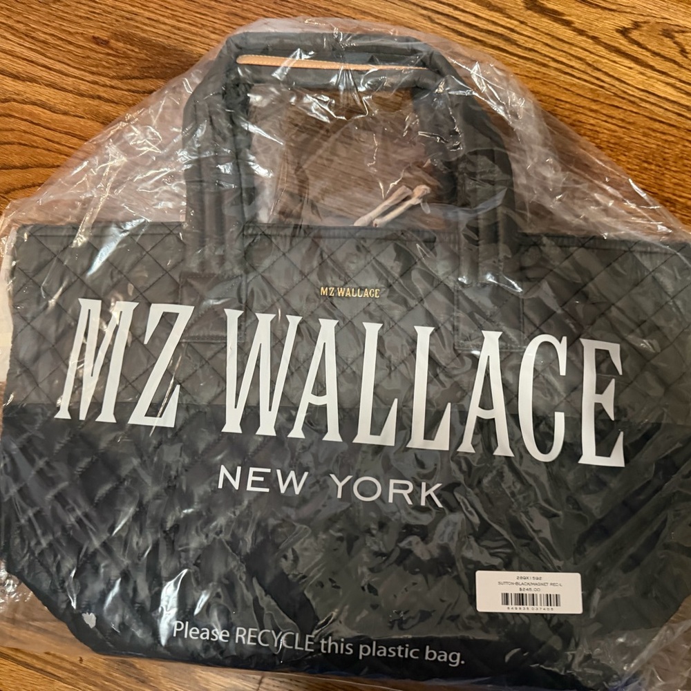 MZ Wallace Sutton Magnet Black Colorblock Large Sutton Quilted Tote